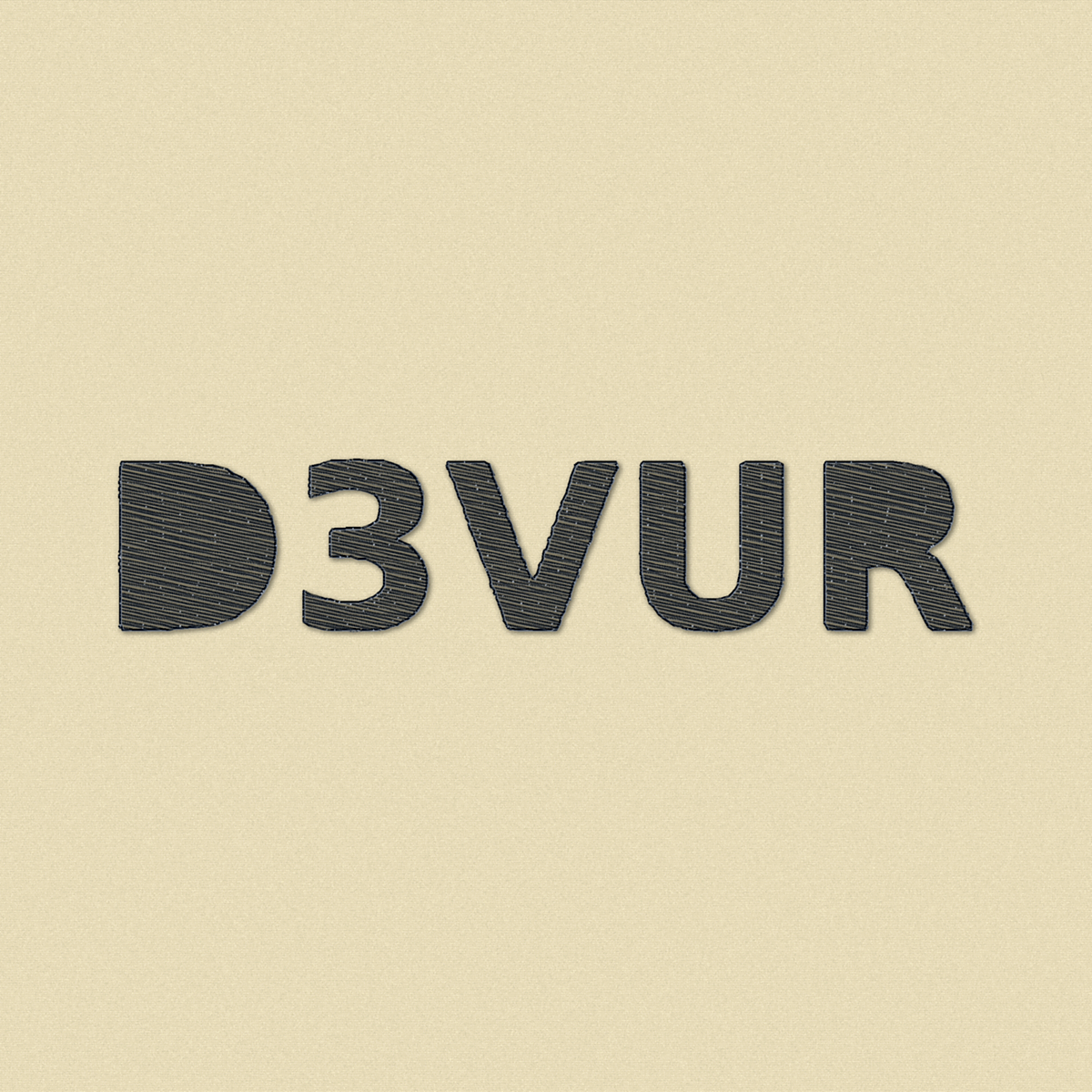 D3VUR Wordmark embroidery simulation