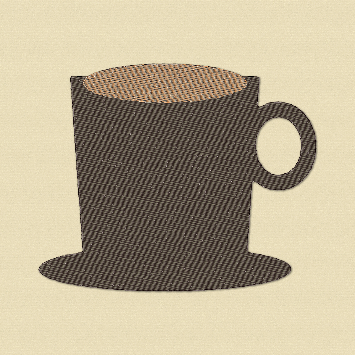 Coffee Cup embroidery simulation