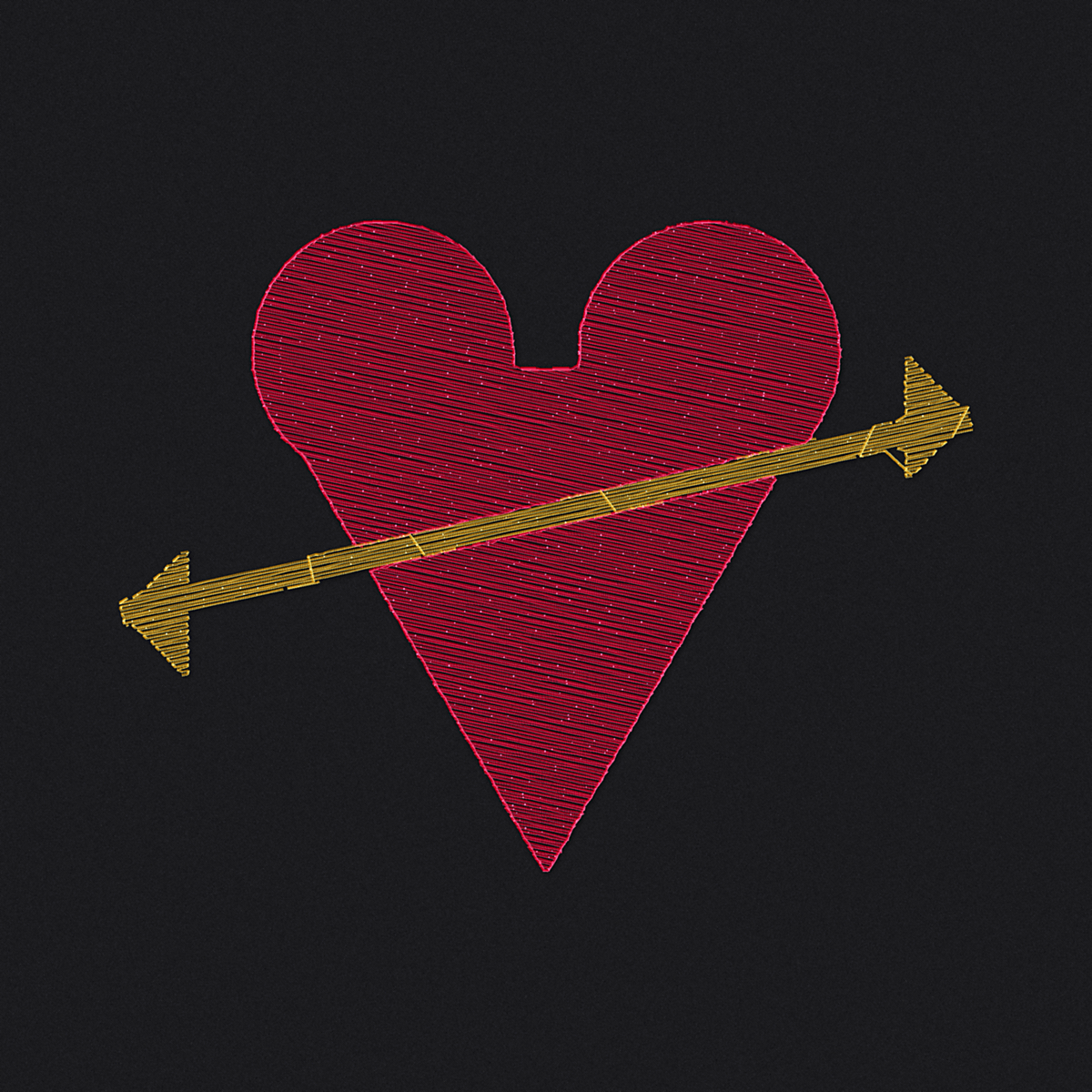 Heart + Arrow embroidery simulation